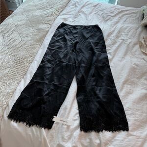Reformation Black Satin Pants